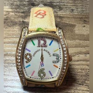 Dooney & Bourke Monogram It Watch with Rhinestones. Authentic.